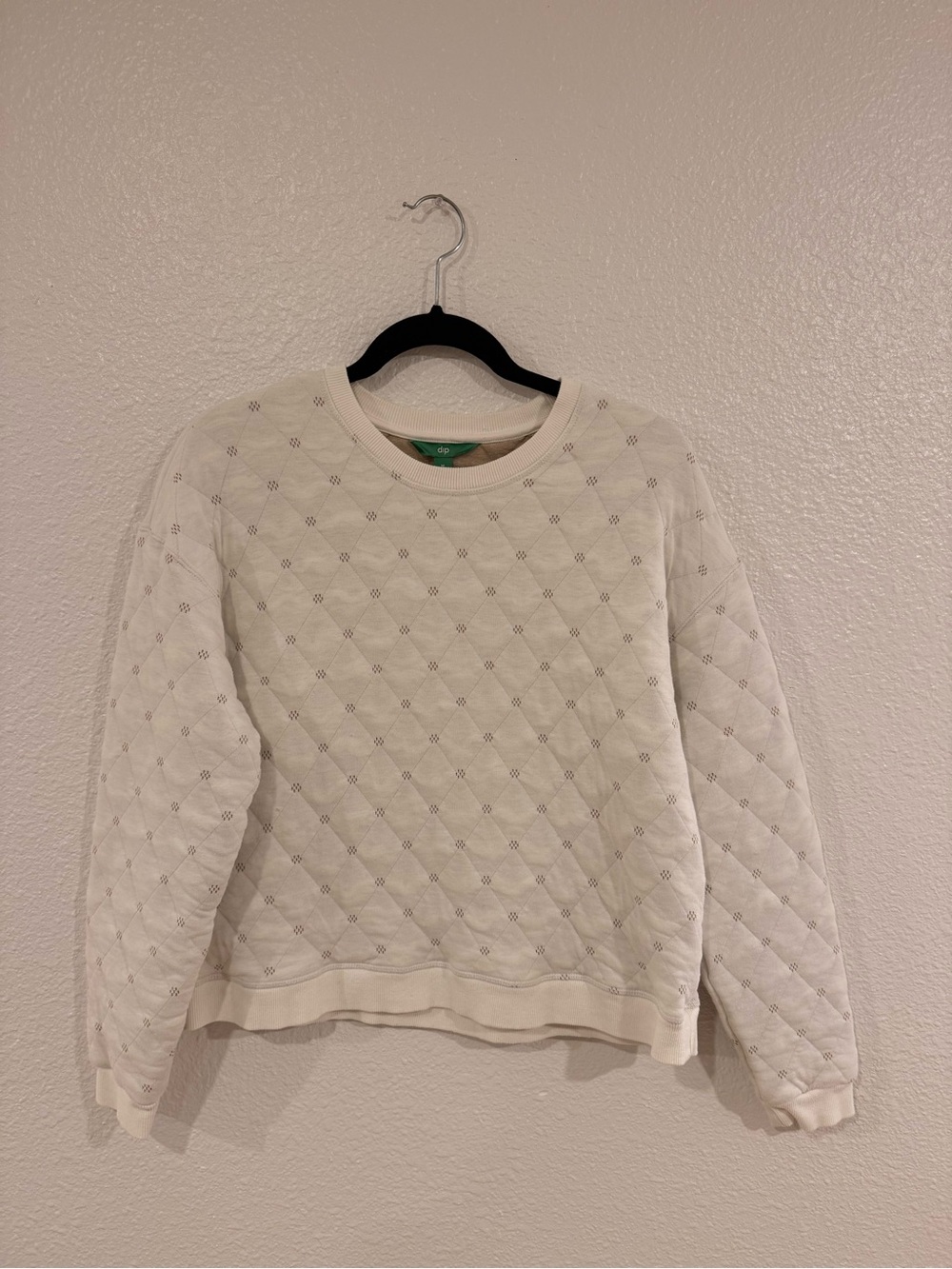 dip Cream Quilted Crewneck Sweatshirt